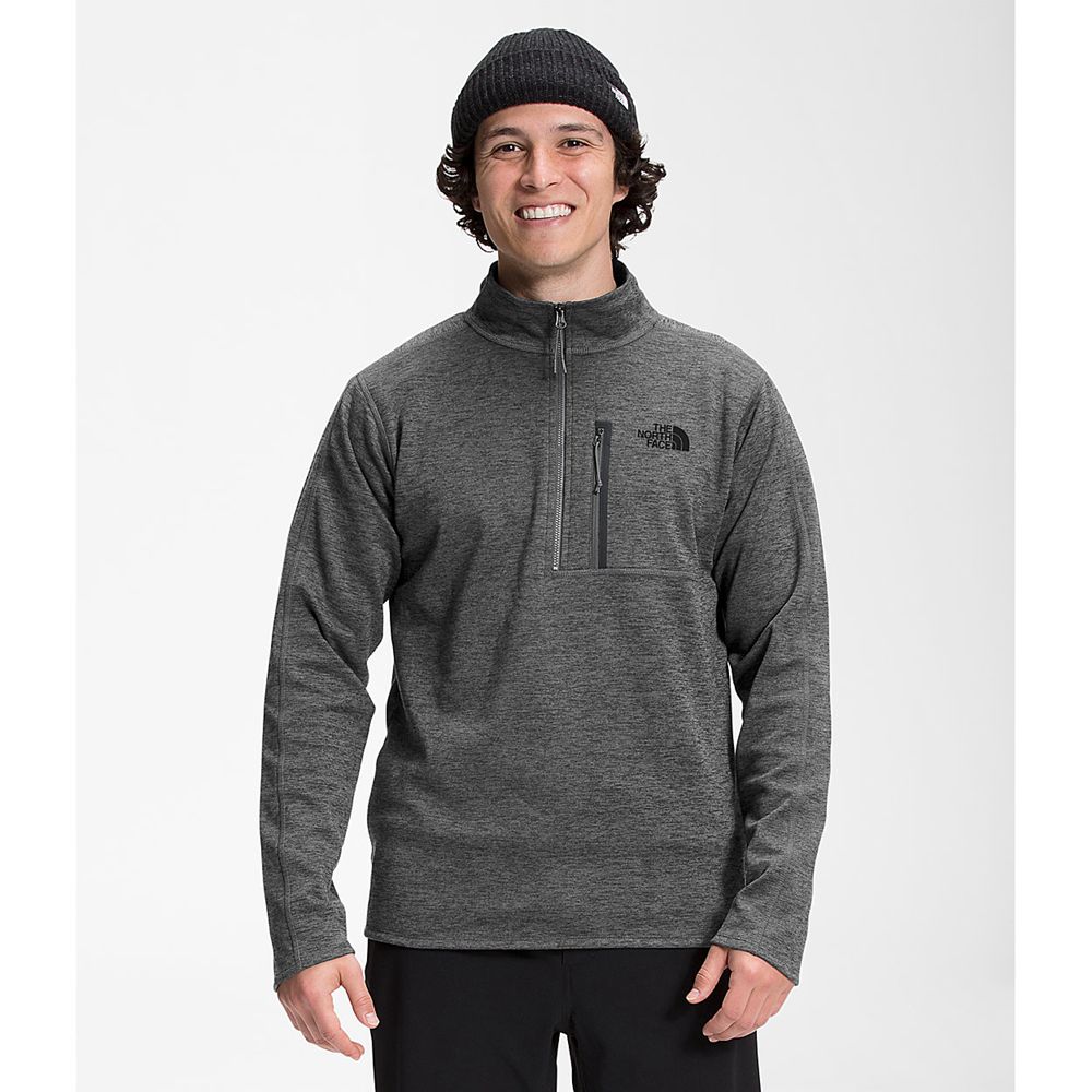 The North Face Fleece Mens Australia - The North Face Canyonlands ½ Zip Dark Grey (AOK-704538)